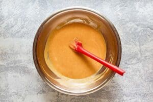 melted butter and peanut butter mixture in a bowl.