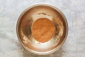 dry rub seasoning for pork chops in a bowl.
