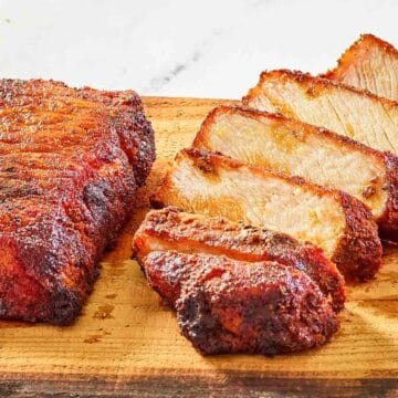 sliced and unsliced smoked pork chops