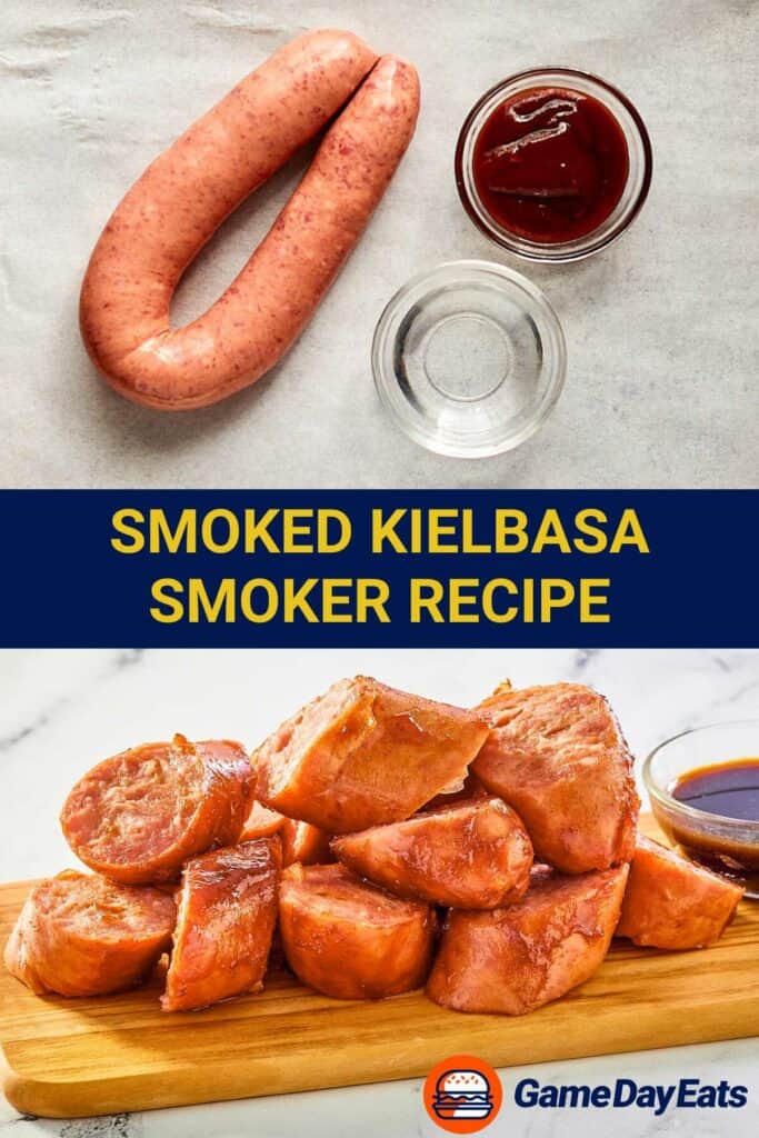 Smoked kielbasa ingredients and the finished sausage.