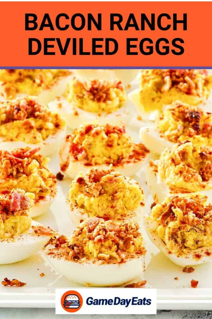 A bunch of bacon ranch deviled eggs.