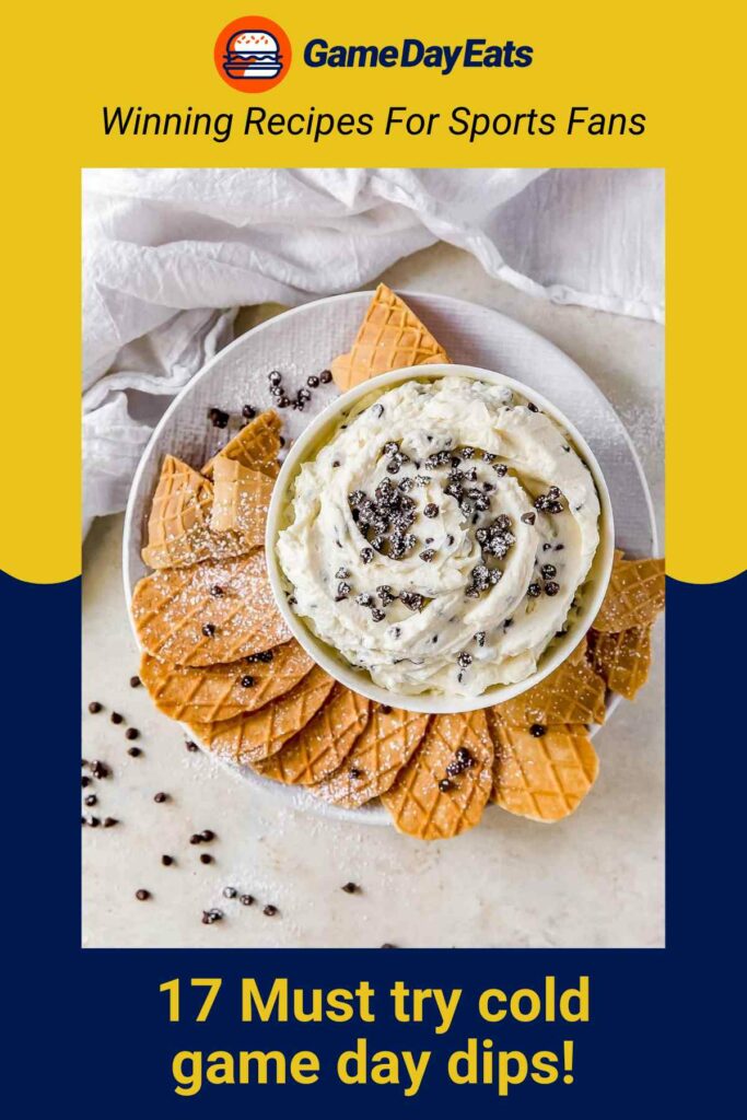 cannoli dip in a bowl with chips