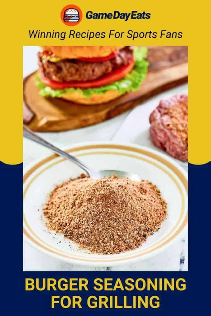 A bowl of homemade burger seasoning mix for grilling burgers.