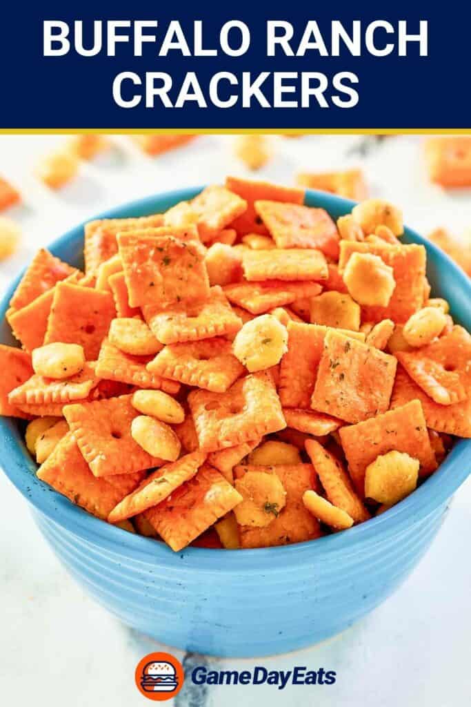 Buffalo ranch crackers mix in a bowl.