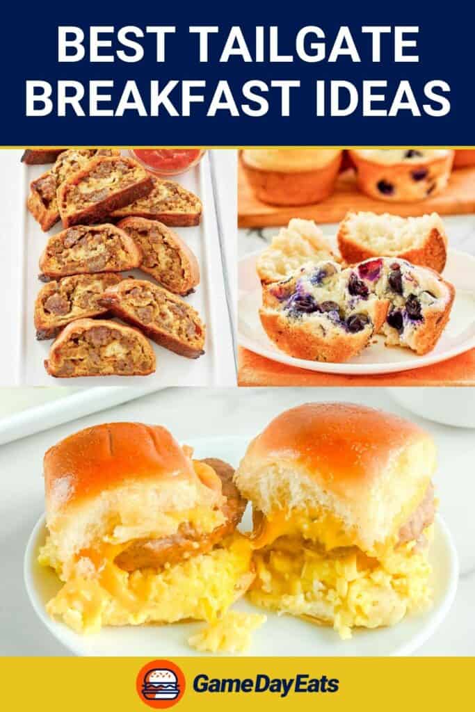 Sausage roll, muffins, and breakfast sliders.