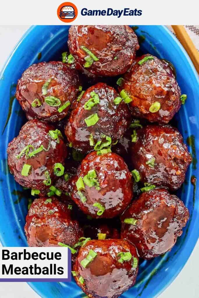 BBQ meatballs in a serving dish.